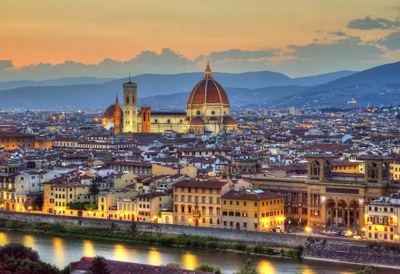 Firenze al tramonto, con il Duomo